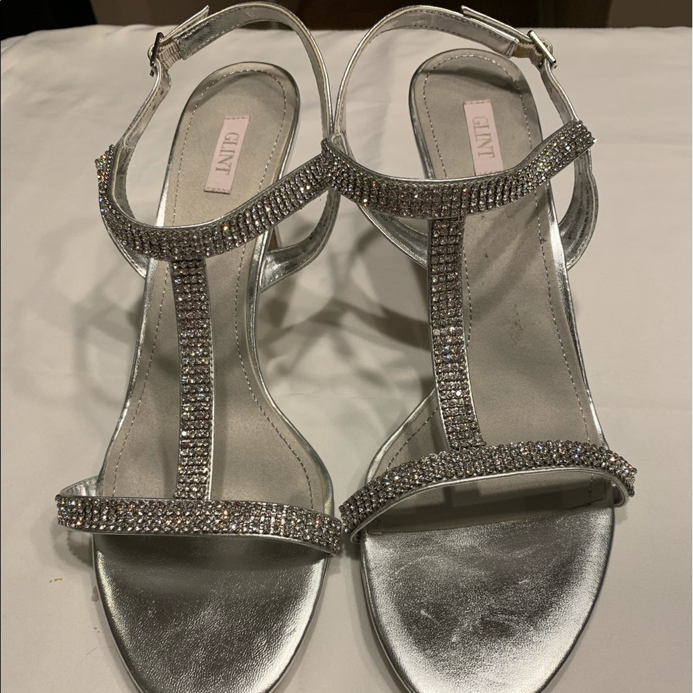Glint Heels In Silver Rhinestone size 12. 3 inch. - Picture 1 of 4